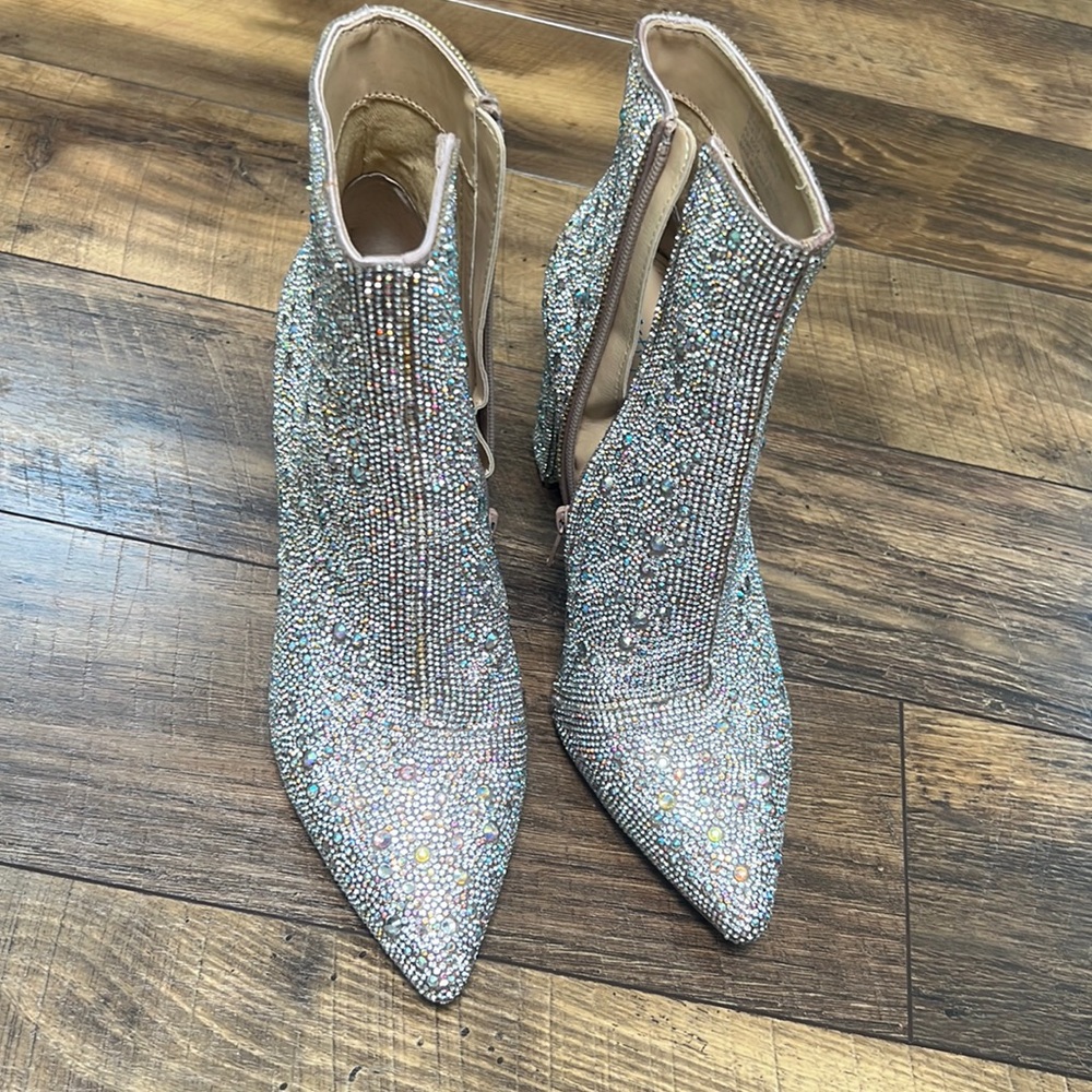 Betsey Johnson cady rhinestone booties